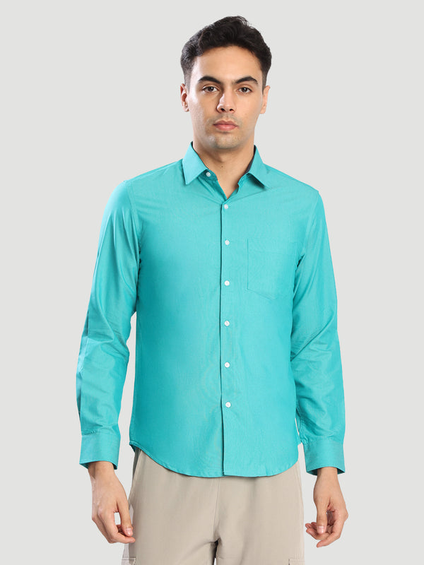 Men Turquoise Slim fit Formal Shirt