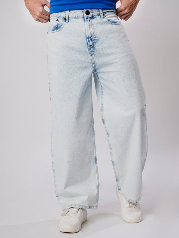 Men Ice Blue Baggy Fit Jeans