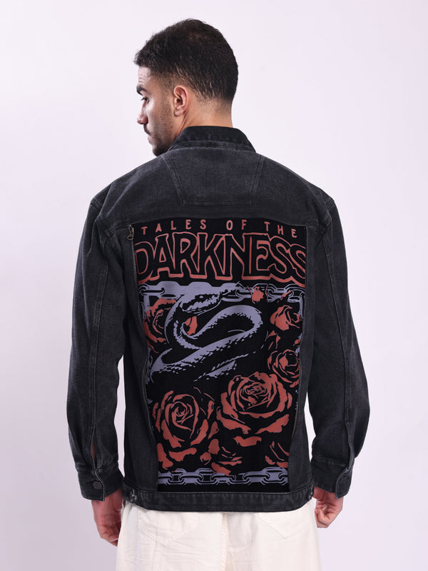 Unisex Relaxed 1 Denim Jacket +1  Back Swappable Graphic Patch