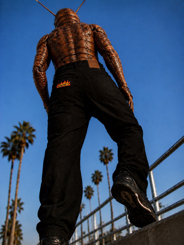 Men Black Badge Bootcut Jeans
