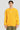 Men Crew Neck Drop Shoulder Graphic Printed Mustard Sweatshirt