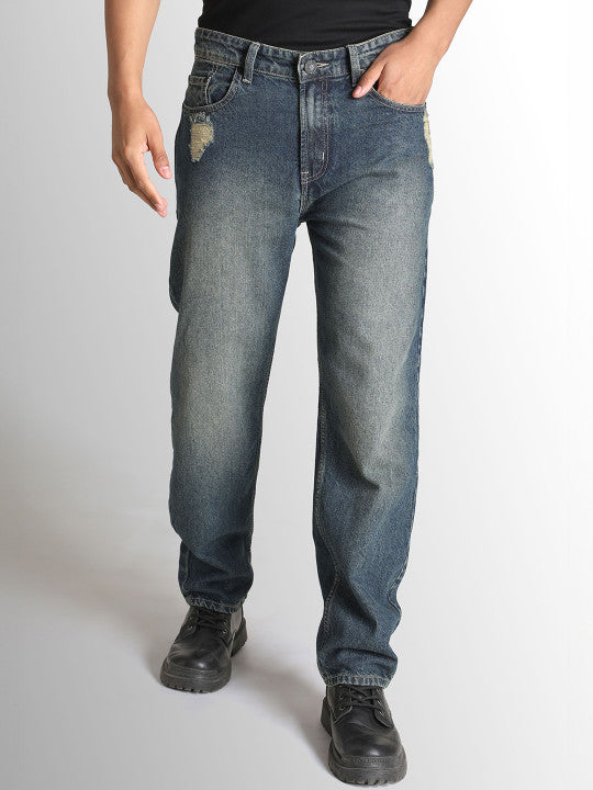 Men Relaxed Distress Tinted Jeans