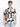 Mens White/Blue Resort Collar Abstract Print Shirt