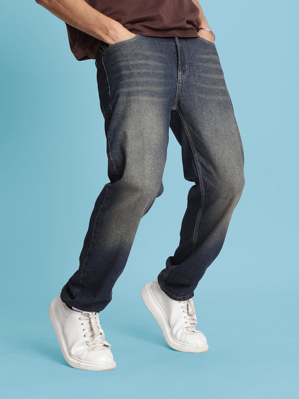 Men Relaxed Vintage Wash Jeans