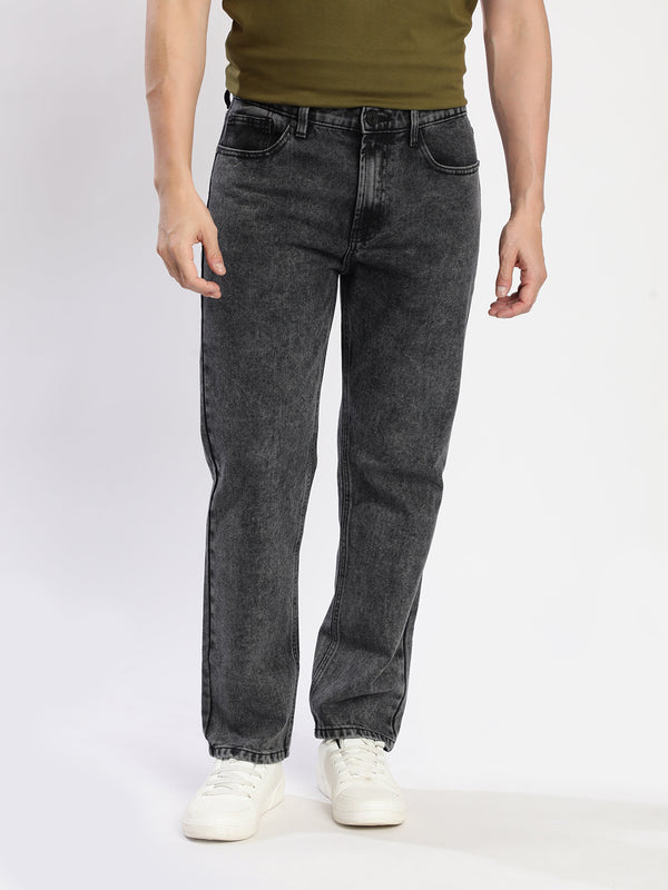 Men Charcoal Relaxed Jeans