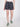 Women Blue and Green Checked Shorts with Side-snap Detailing