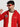 Men Relaxed front zipper Graphic print red hoodie