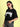 Women Black 'Hustler' Graphic Print Oversized T-shirt