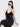 Women Sheer Black Overlap Neck Crop Top