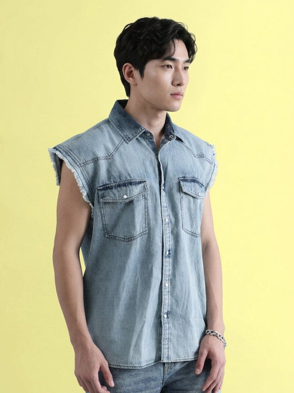 BENE KLEED Spread Collar Oversized Pure Cotton Casual Shirt