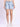 Women Blue Washed Denim Cargo Shorts