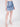 Women Blue Tiered Denim Skirt