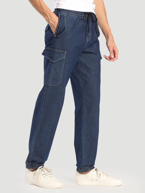 Men Relaxed Cargo Denim Jogger