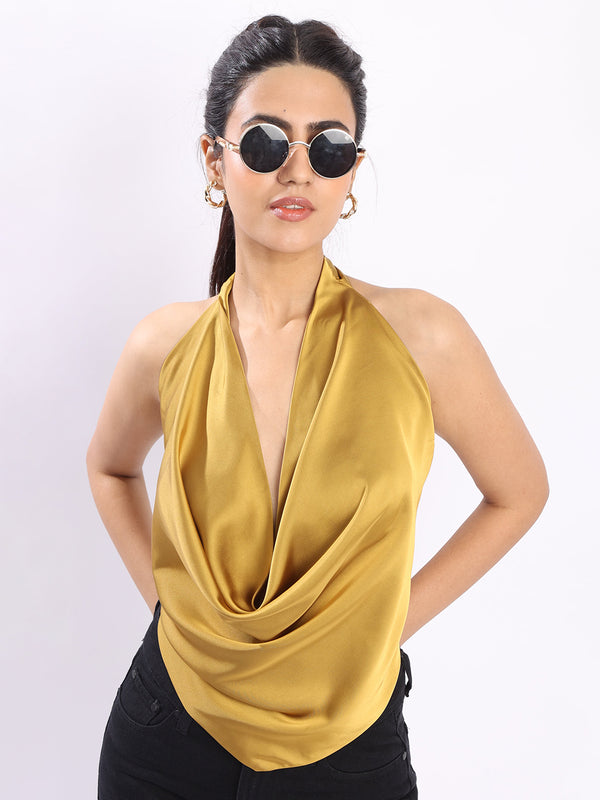 Women Satin Tie Up Style Mutipurpose Top