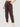 Women Brown Carrot Fit Contrast Stitch Cargo Trousers