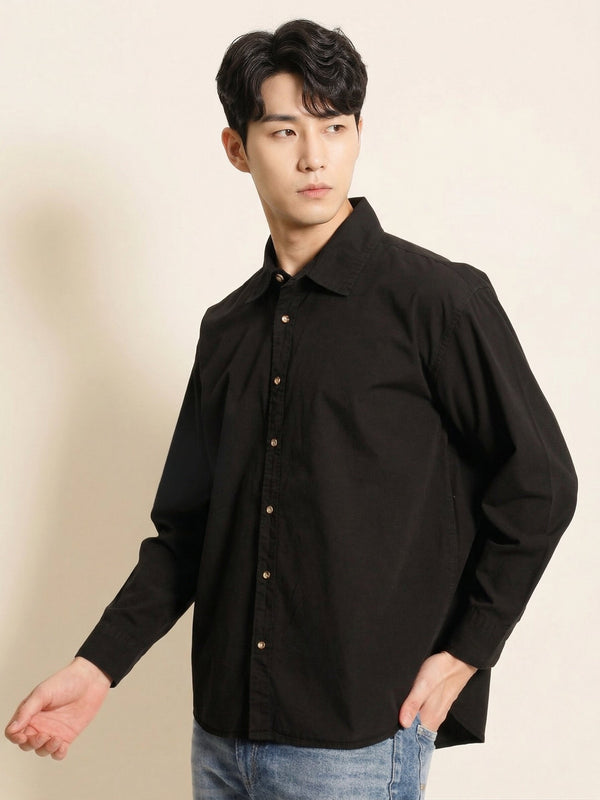 Men Pure Cotton Oversized Casual Shirt