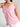 Women Pink Spaghetti Tie Up Bow  Checkered Top