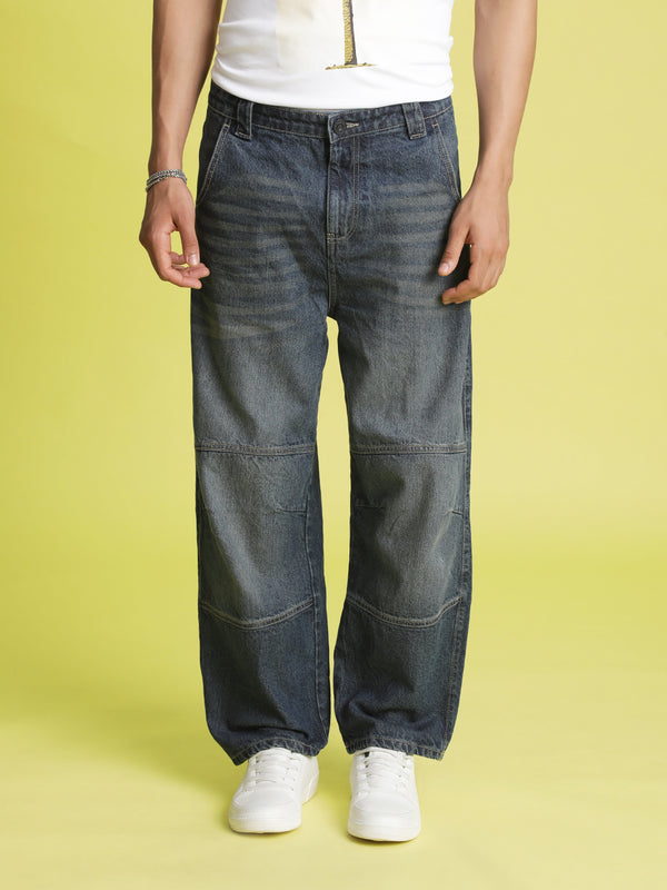 Men Baggy Tinted Biker Jeans