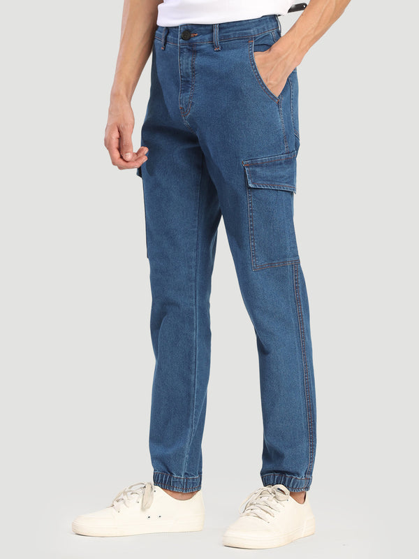 Mens Regular Cargo Denim Jogger