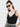 Women Black Overlap Neck Crop Top