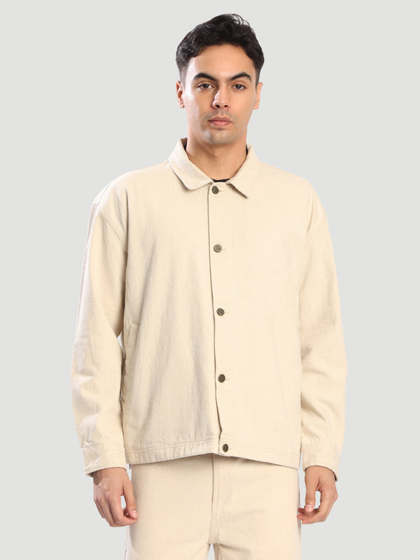 Denim Oversize Ecru Denim Jacket