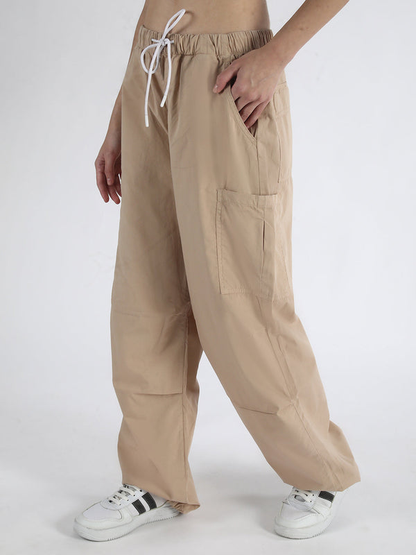 Women Solid Cargo Trousers