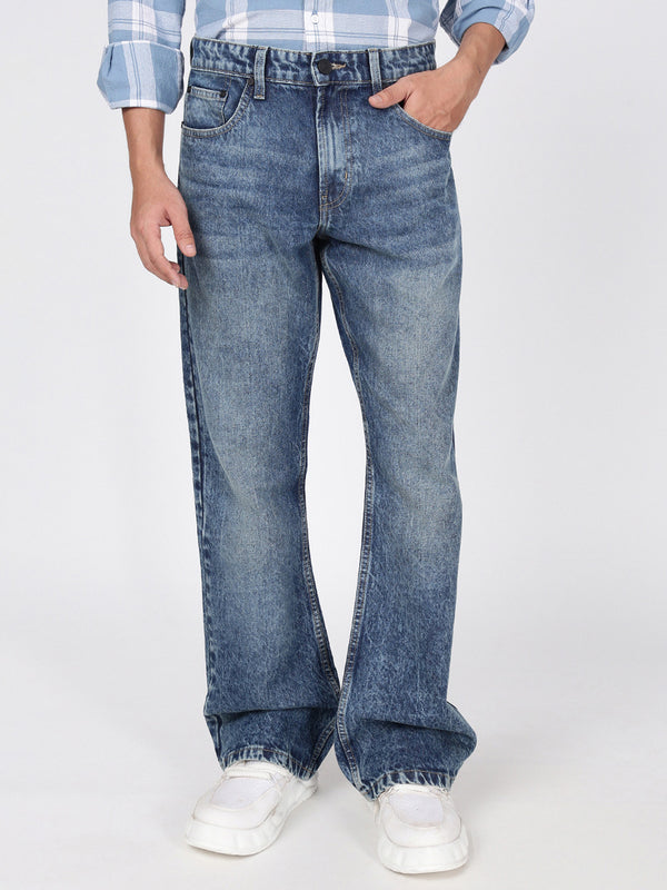 Men Blue Bootcut Denim Jeans