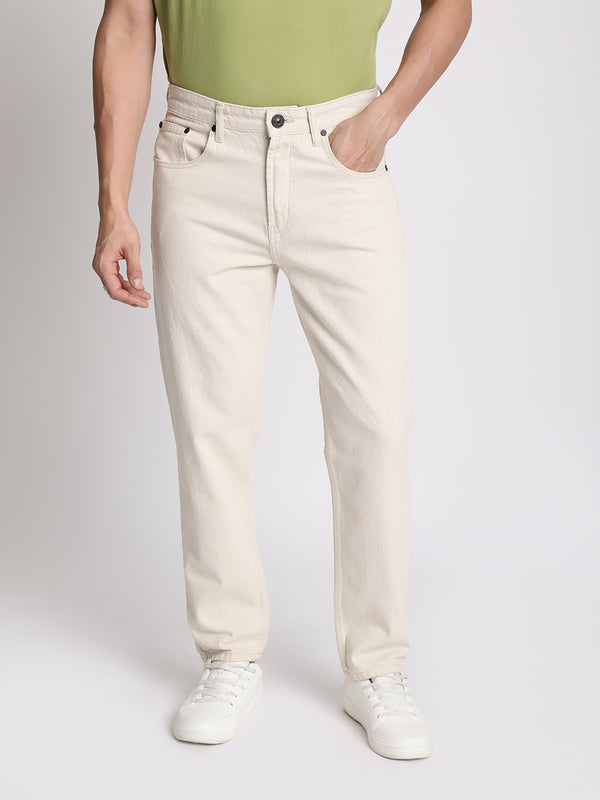 Men Ecru Regular Jeans