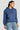 Women Navy Relax Fit Kangroo Pocket Graphic Print Hoodie