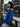 Women Royal Blue Solid Medium Length Oversized Sweatshirt