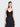 Women Sheer Black Overlap Neck Crop Top