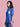 Womens Blue Graphic Print Oversized T-Shirt