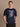 Men Navy Blue Oversize Graphic Printed T-Shirt