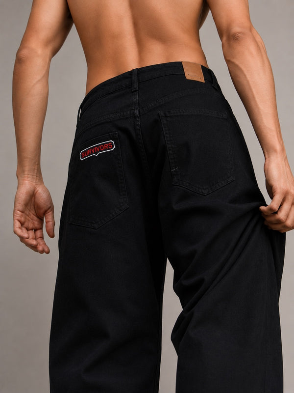 Men Black Badge Bootcut Jeans