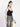 Women Black Overlap Neck Crop Top