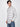 Men Blue and White Horizontal Striped Shirt