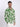 Men Green and White Abstract Print Linen Slim Fit Shirt