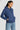 Women Navy Relax Fit Kangroo Pocket Graphic Print Hoodie