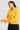 Women Mustard Relax Fit Kangroo Pocket Graphic Printed Hoodie
