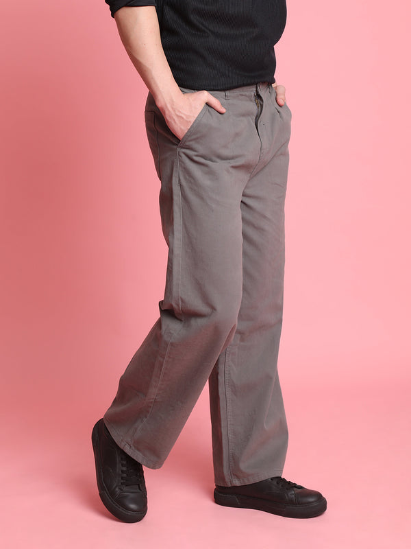 Men Light Grey Trousers