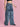 Women Sustainable Blue Wide-Leg Cargo Jeans