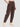 Women Brown Carrot Fit Contrast Stitch Cargo Trousers