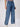 Women Blue Washed Relax Fit Jeans with Side-seam Detailing
