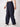 Women Navy  Parachute Fit  Crushed Nylon Cargos Trouser