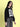 Women Black Typography Printed Cropped Sweatshirt