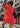 Women Red Oversized Printed Shirt