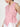 Women Pink Overlap Check Top with Side Knot