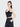 Women Sheer Black Overlap Neck Crop Top