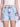 Women Blue Washed Denim Cargo Shorts