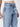 Women Light Blue Washed Relax Fit Jeans with Side-seam Detailing